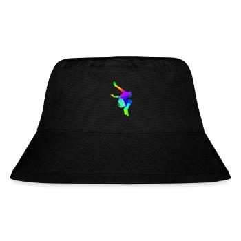 Coureur de parkour arc-en-ciel coloré dans le sport backflip - Bob recyclé Stanley/Stella - noir - Devant