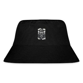 Norseman Legende Wikinger Gehörnter Helm Bart Grau - Stanley/Stella recycelter Bucket Hat - Schwarz - Vorne