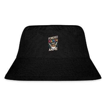 Powered by Ramen and Anime - Stanley/Stella Recycled Bucket Hat - black - Front