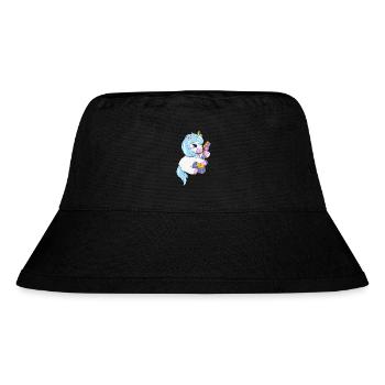 Cute baby unicorn playing the guitar - Stanley/Stella Recycled Bucket Hat - black - Front