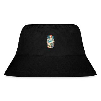 Retro-Strand-Vibes - Stanley/Stella recycelter Bucket Hat - Schwarz - Vorne
