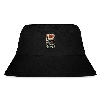 Japanischer Druck - Stanley/Stella recycelter Bucket Hat - Schwarz - Vorne