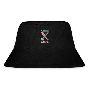 Klempner Mädel - Stanley/Stella recycelter Bucket Hat - Schwarz - Vorne