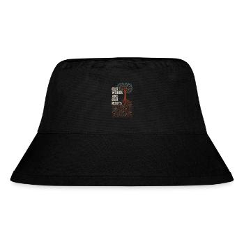 Indigene Sprache Revitalisierung Muttersprachler - Stanley/Stella recycelter Bucket Hat - Schwarz - Vorne
