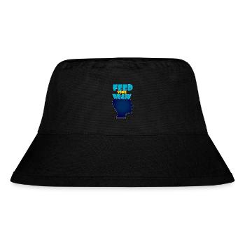 Feed your brain - füttere Dein Gehirn - Stanley/Stella Recycled Bucket Hat - black - Front