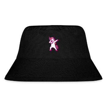 Einhorn dabbing - Regenbogen Farben - Geschenk - Stanley/Stella recycelter Bucket Hat - Schwarz - Vorne