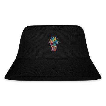 Pineapple tropical hawaiian fruit - Stanley/Stella Recycled Bucket Hat - black - Front