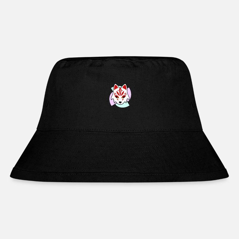 Kitsune Maske - Stanley/Stella recycelter Bucket Hat - Schwarz