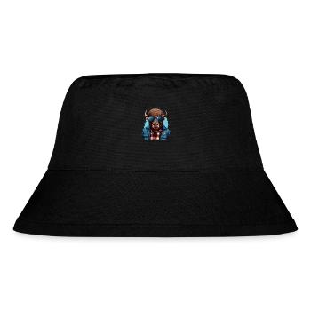 Street style American bison - Stanley/Stella Recycled Bucket Hat - black - Front
