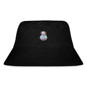 Ostern Axolotl auf Riesen-Ei - Stanley/Stella recycelter Bucket Hat - Schwarz - Vorne