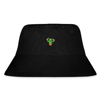 Cactus Kawaii Pizza Cute Pizza Lover - Stanley/Stella Recycled Bucket Hat - black - Front