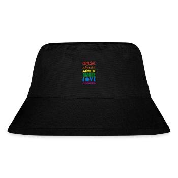 Love Rainbow Languages - Stanley/Stella Recycled Bucket Hat - black - Front