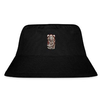 Asiatischer Drache im Retro Ukiyo-E Japan Stil - Stanley/Stella recycelter Bucket Hat - Schwarz - Vorne