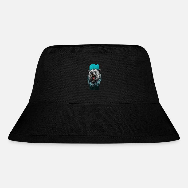 Majestätischer brüllender Bär: Wächter des Waldes - Stanley/Stella recycelter Bucket Hat - Schwarz
