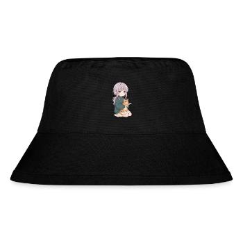 Anime Mädchen Katze Japan Kawaii Katzenliebhaber - Stanley/Stella recycelter Bucket Hat - Schwarz - Vorne