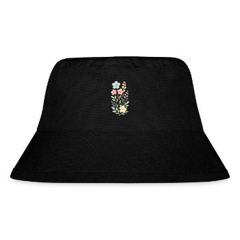 Pastel Flower Bouquet - Stanley/Stella Recycled Bucket Hat - black - Front