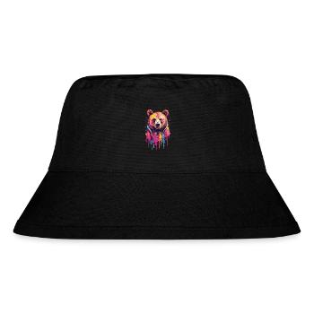 Björn cool bunt in Aquarellen. Illustration - Stanley/Stella recycelter Bucket Hat - Schwarz - Vorne