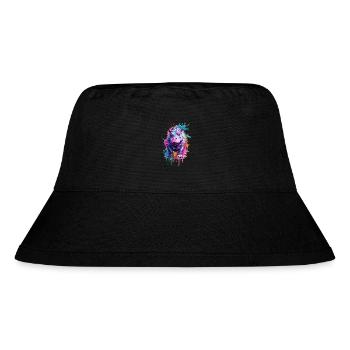 Nilpferd Cool bunt in Aquarell. Illustration - Stanley/Stella recycelter Bucket Hat - Schwarz - Vorne