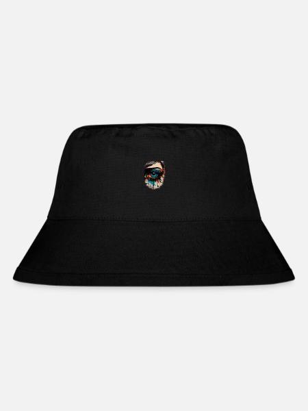 Psychedelisches Auge mit bunten Airbrush Details - Stanley/Stella recycelter Bucket Hat - Schwarz
