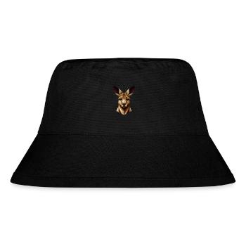 Abstraktes geometrisches Känguru - Farbgestaltung - Stanley/Stella recycelter Bucket Hat - Schwarz - Vorne