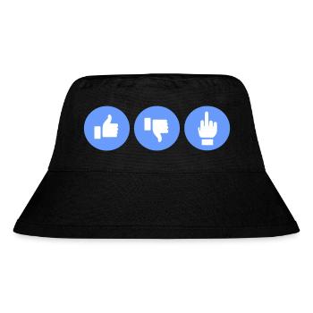 „Gefällt mir“-, „Gefällt mir nicht“- und „Mittelfinger“-Symbole - Stanley/Stella recycelter Bucket Hat - Schwarz - Vorne
