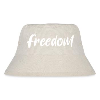 Freedom Brush Script Monochrome Statement - Stanley/Stella recycelter Bucket Hat - Naturweiß - Vorne