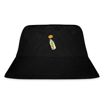 Seahorse trapped in plastic bottle asking for help - Stanley/Stella Recycled Bucket Hat - black - Front