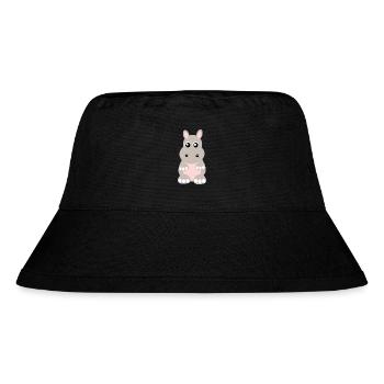 Nilpferd, Flusspferd - Stanley/Stella recycelter Bucket Hat - Schwarz - Vorne