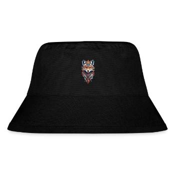 Spirituelles Indianer Fuchs Feder Design Boho Stil - Stanley/Stella recycelter Bucket Hat - Schwarz - Vorne