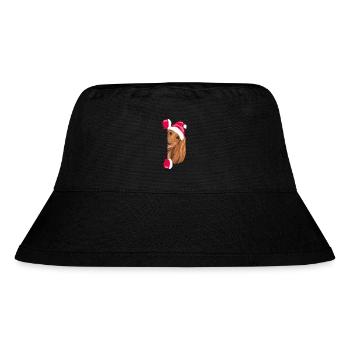 Spähender lustiger Santa Cocker Spaniel Hund - Stanley/Stella recycelter Bucket Hat - Schwarz - Vorne