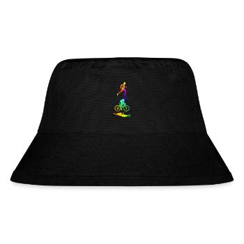 Triathlon Regenbogen Farben Polygon Sport - Stanley/Stella recycelter Bucket Hat - Schwarz - Vorne