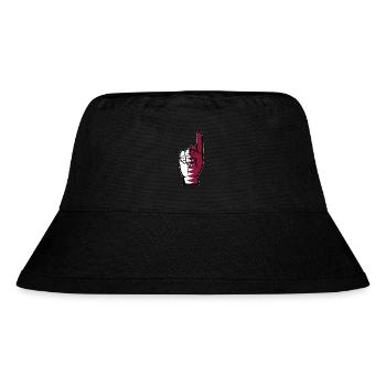 Katar Flagge Nummer 1 - Stanley/Stella recycelter Bucket Hat - Schwarz - Vorne