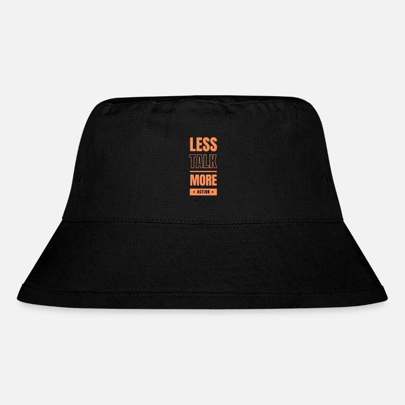 Less talk, more action - Stanley/Stella recycelter Bucket Hat - Schwarz