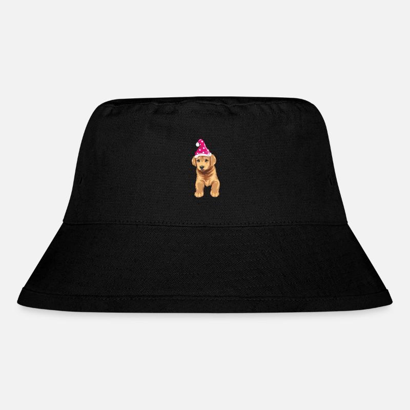 Drôle de chiot golden retriever dans un chapeau - Bob recyclé Stanley/Stella - noir