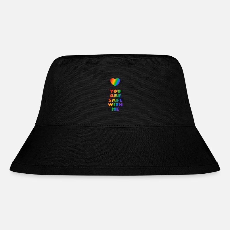 Du bist sicher bei mir Rainbow Heart LGBT Safe Space - Stanley/Stella recycelter Bucket Hat - Schwarz