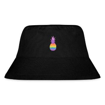 Ananas Regenbogen - Stanley/Stella recycelter Bucket Hat - Schwarz - Vorne