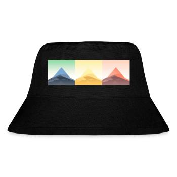 Mountain Landscape Geometric Art - Stanley/Stella Recycled Bucket Hat - black - Front