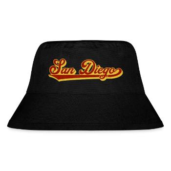 San Diego Retro Script - Stanley/Stella recycelter Bucket Hat - Schwarz - Vorne