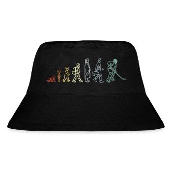 Eishockey Evolution - Stanley/Stella recycelter Bucket Hat - Schwarz - Vorne