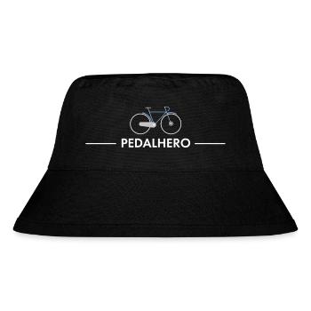 Pedalhero – Cooles Fahrrad Shirt - Stanley/Stella recycelter Bucket Hat - Schwarz - Vorne