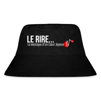 "LAUGHTER... The music of a joyful heart". Quotation - Stanley/Stella Recycled Bucket Hat - black - Front