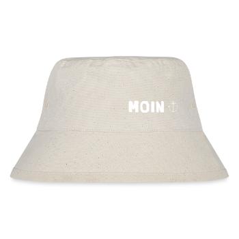 Moin Anker - plattdeutsch Spruch - Stanley/Stella recycelter Bucket Hat - Naturweiß - Vorne