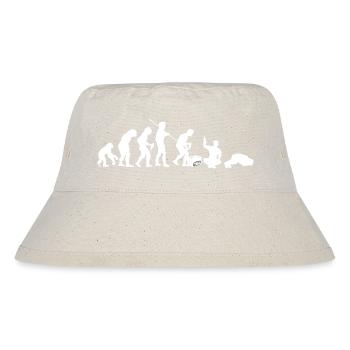 Evolution – Saufen / Party (weisser Druck) - Stanley/Stella recycelter Bucket Hat - Naturweiß - Vorne