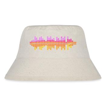 Schallwellen Musikwelle Vintage Retro DJ Herz Scheibe - Stanley/Stella recycelter Bucket Hat - Naturweiß - Vorne