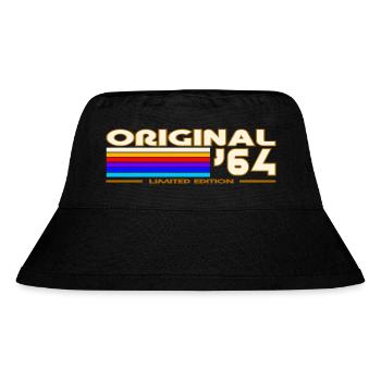 1964 - Stanley/Stella recycelter Bucket Hat - Schwarz - Vorne