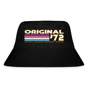 Mehrfarbige Retro-Streifen 72 - Stanley/Stella recycelter Bucket Hat - Schwarz - Vorne