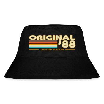 Originale 88er Retro-Streifen - Stanley/Stella recycelter Bucket Hat - Schwarz - Vorne