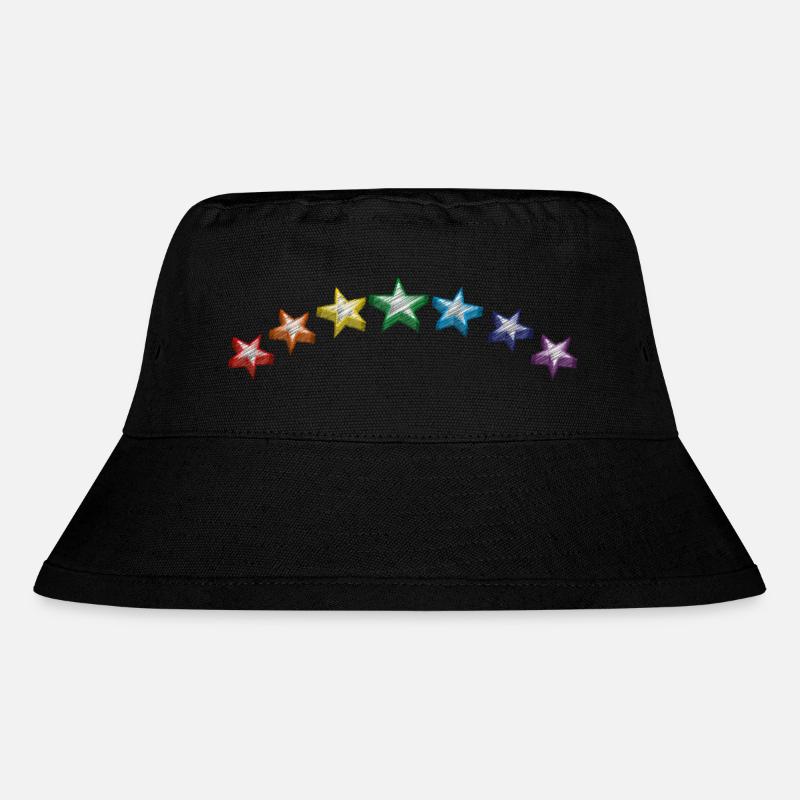 Sterne Regenbogen - Stanley/Stella recycelter Bucket Hat - Schwarz
