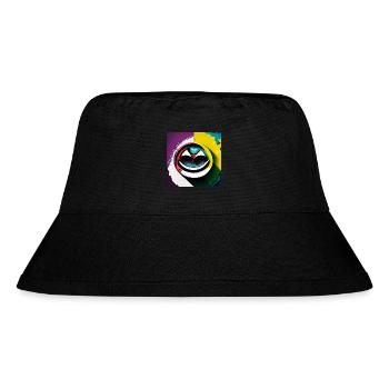Abstract, happy smile on a background of paint - Stanley/Stella Recycled Bucket Hat - black - Back