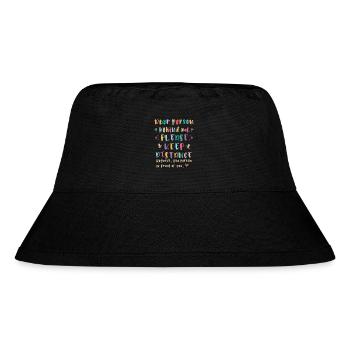 Liebe Person hinter mir, Bitte Abstand halten - Stanley/Stella recycelter Bucket Hat - Schwarz - Hinten